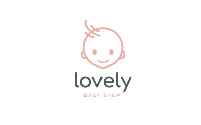 Egyszerű aranyos boldog baba kisgyermek babák logó sablon