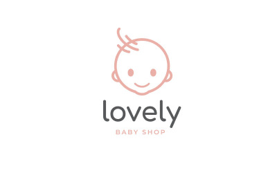 Enkel Söt Glad Baby Toddler Babies logotyp mall