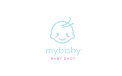 Glückliche Baby-Kleinkind-Baby-Logo-Design-Vorlage