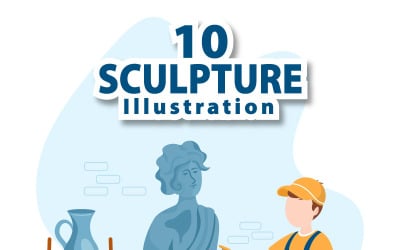10 Illustrazione di sculture astratte di arte contemporanea