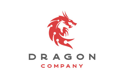 Illustrazione di vettore di disegno del logo del tatuaggio della siluetta del drago