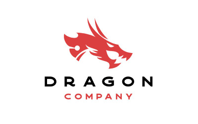 Illustrazione di vettore di disegno del logo del tatuaggio della testa del drago
