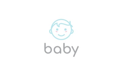 lindo, feliz, bebé, niño pequeño, bebés, logotipo
