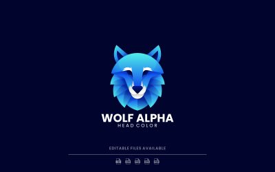 Logo-Stil mit Wolf-Farbverlauf 3