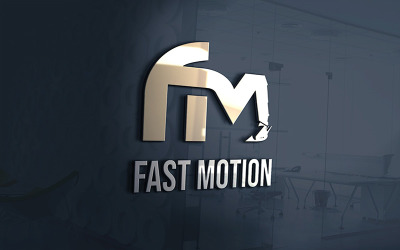 Plantilla de logotipo de movimiento rápido para construcción
