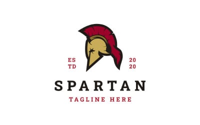 Retro Spartan Sparta Logo, Spartan Helmet Logo Design Vector