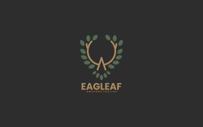 Style de logo d&amp;#39;art de ligne de feuille d&amp;#39;aigle