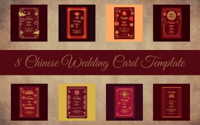 8 chińskich szablonów kart ślubnych