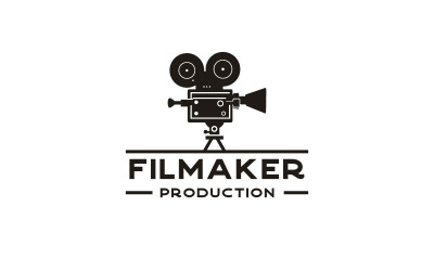 Vintage vecchia videocamera per film o cinema Logo Design ispirazione