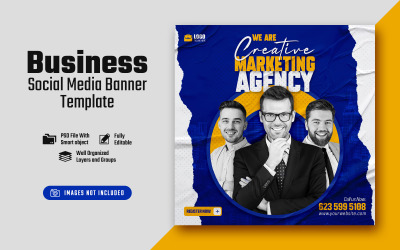 Creative Marketing Agency Business Sociální Media Post Banner šablona