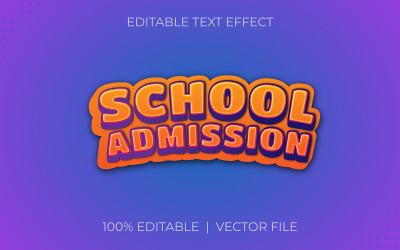 Diseño de efecto de texto editable con palabra escolar