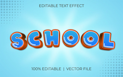 Diseño de efecto de texto editable de educación