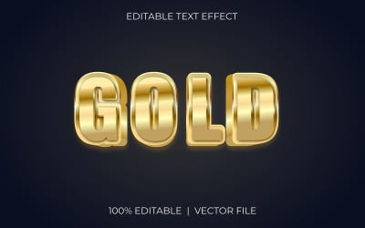 Editable Text Effect Design With Gold word
