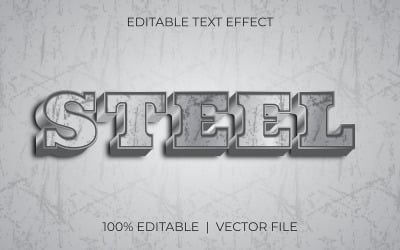 Editable Text Effect Design With Steel word