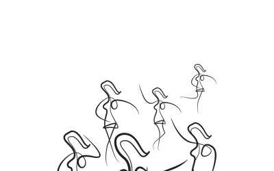 Ein Mädchen in verschiedenen Posen, Strichzeichnungen