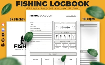 Premium Vector  Fishing log book and fishing tracker planner journal  notebook interior template