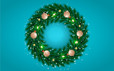 Julkransdekoration med gyllene bandjulboll