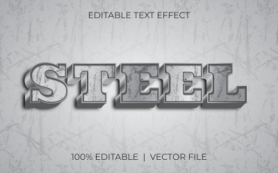 Redigerbar texteffektdesign med stålord