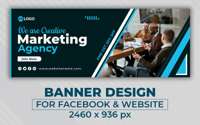 Šablona banneru kreativní marketingové agentury