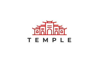 Grafika liniowa Monoline Temple Logo Design Ilustracja Szablon