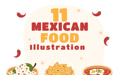 11 Illustration de restaurant de cuisine mexicaine