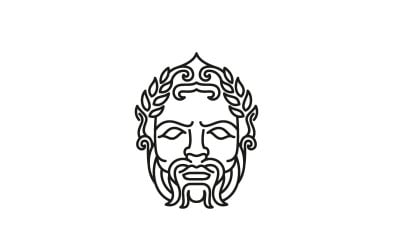 Dios griego Zeus Line Art Logo Design