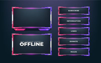 Futuristic gaming overlay template