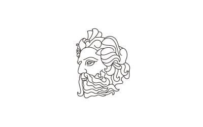 Hat Sanatı Yunan Tanrısı Poseidon, Antik Yunan Tanrısı Logo Tasarımı İlhamı