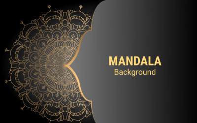 Ornement arabe islamique de luxe dans le modèle de conception de mandala de couleur dorée