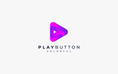 Play Button Video Colorful Vibrant Logo
