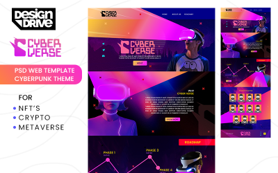 CYBERVERSE – NFT&amp;#39;S-CRYPTO Web Template One Page PSD