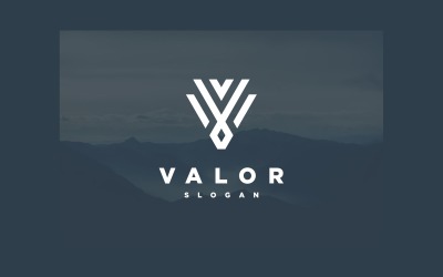 Letter V Modern Geometric Logo