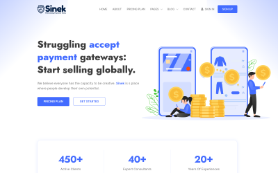 Sinek – Html-шаблон онлайн-платіжного рішення