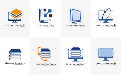Computer &amp;amp; data technology logo collections