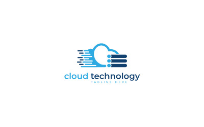 felhő technológia logó tervezősablon