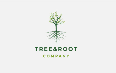 Lebendiges Baum-Logo-Design, Baum- und Wurzel-Logo-Design-Inspiration