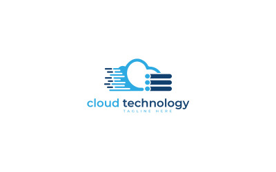 modelo de design de logotipo de tecnologia de nuvem