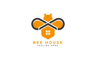 ontwerpsjabloon voor bijenhuis logo