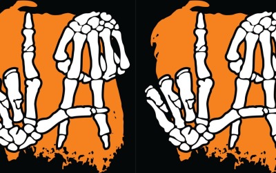 Shaka schedel handteken | T-shirts van de Rots van het skelet | AI | EPS | SVG