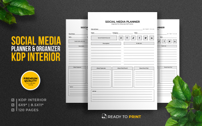 Social Media Planner & Organizer KDP Interieur
