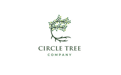 Vecteur de conception de logo arbre et racines isolé
