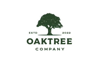 Vintage Retro Oak, Banyan, diseño de logotipo de servicio de árbol de arce