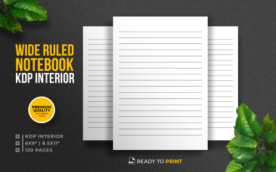 Wide Ruled Notebook KDP Interior