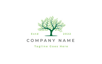 Zářivé Tree Logo Design, Tree Logo Design Vektorové Ilustrace