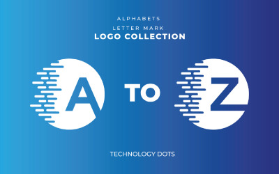 Colección de logotipos de marcas de letras de tecnología de la a a la z