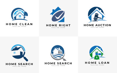 Coleções de design de logotipo para casa