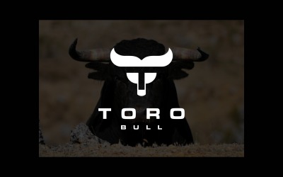Letter T Head Bull Toro Horn Logo