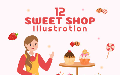 12 słodkich ilustracji sklepowych