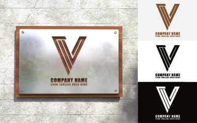 Technologie V Letter Logo Design-Markenidentität