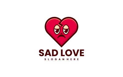 Traurige Liebe Einfacher Logo-Stil